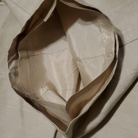 Lord & Taylor Silk Linen Blend Khaki Size 16W - Picture 16 of 16